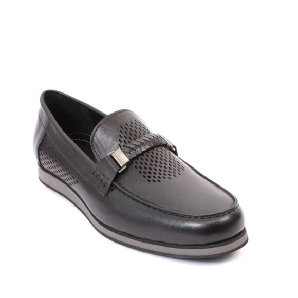 ROBERTO SERPENTINI 756a Black Leather Moccasins Loafers Shoes main image 6